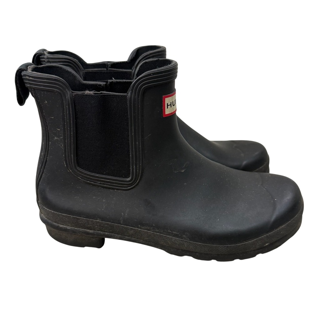 Hunter Original Chelsea Rain Boots Womens 9 Black Rubber Waterproof WFS2078RMA - Picture 5 of 8